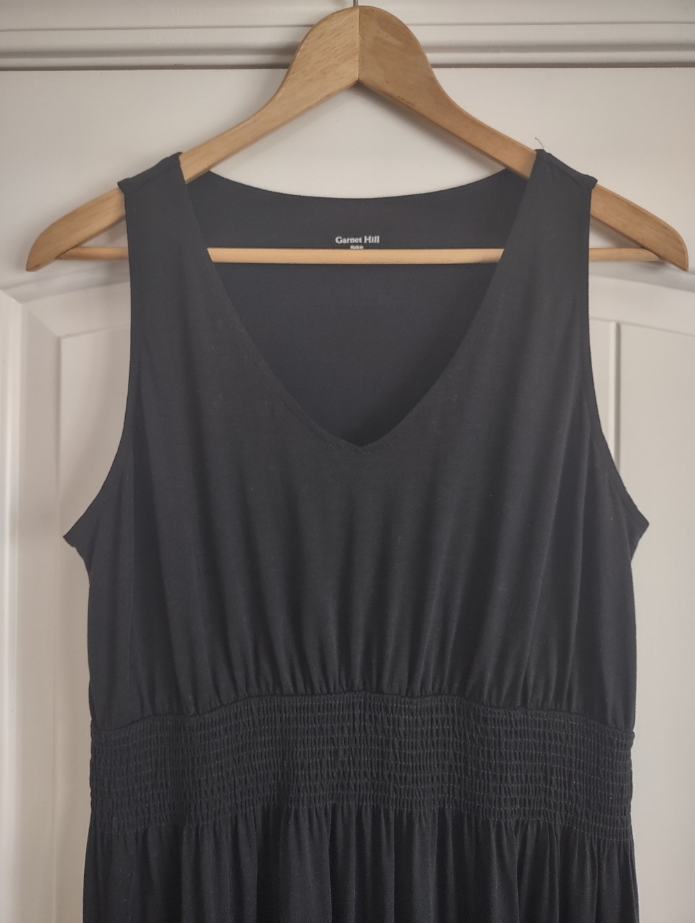 Garnet Hill Black Knit Maxi Dress